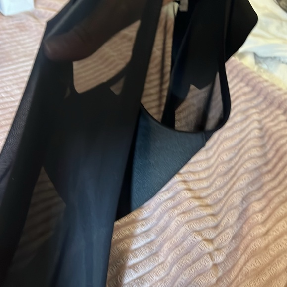 MIND CODE black mesh top with short turtle neck, size: SMALL NWOT. - Picture 9 of 17